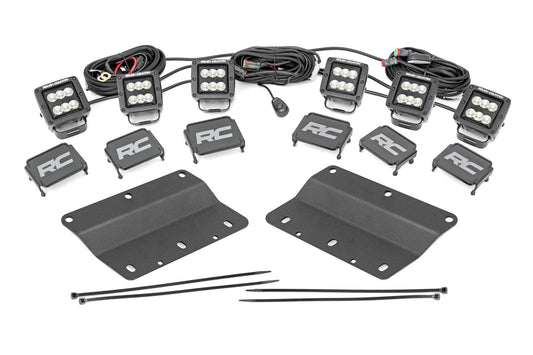 LED Light Kit - Fog Mount - Triple 2 In. Black Pair - White DRL - Ford Bronco (21-23)