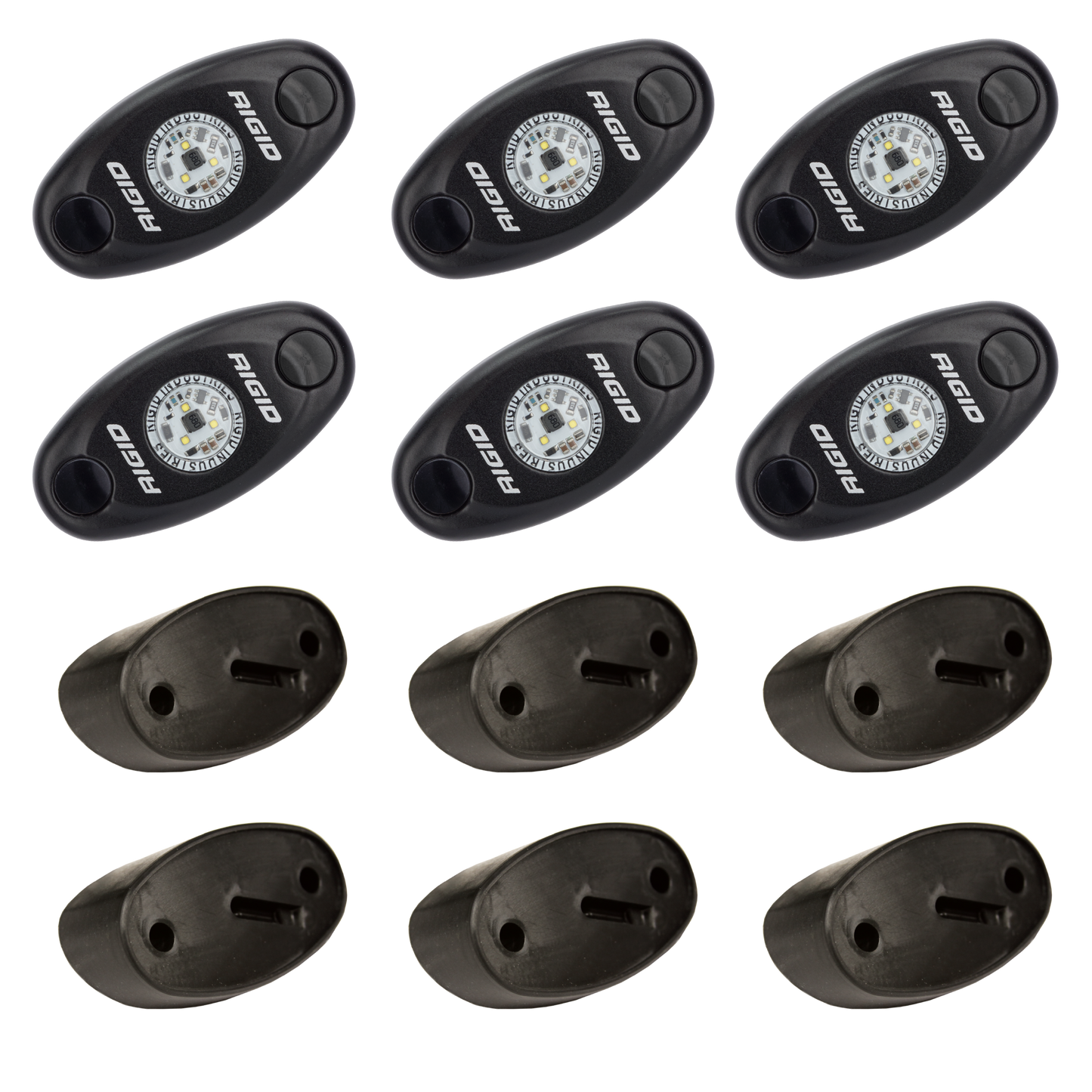 RIGID A-Series LED Universal Rock Light Kit High Power Amber Set Of 6
