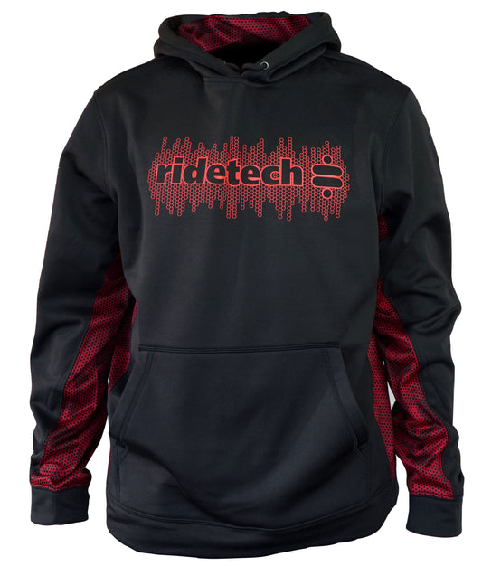 (M) Tech Hoodie - Ridetech - Black And Red   MEDIUM.