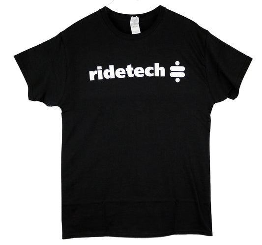 (XL) T-shirt - Black With White Ridetech Icon  XL.
