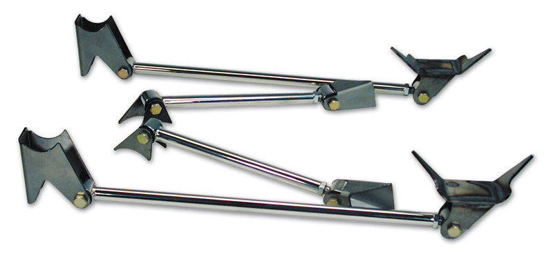 Triangulated Four Link Universal Weld-in With Polished Stainless Bars.