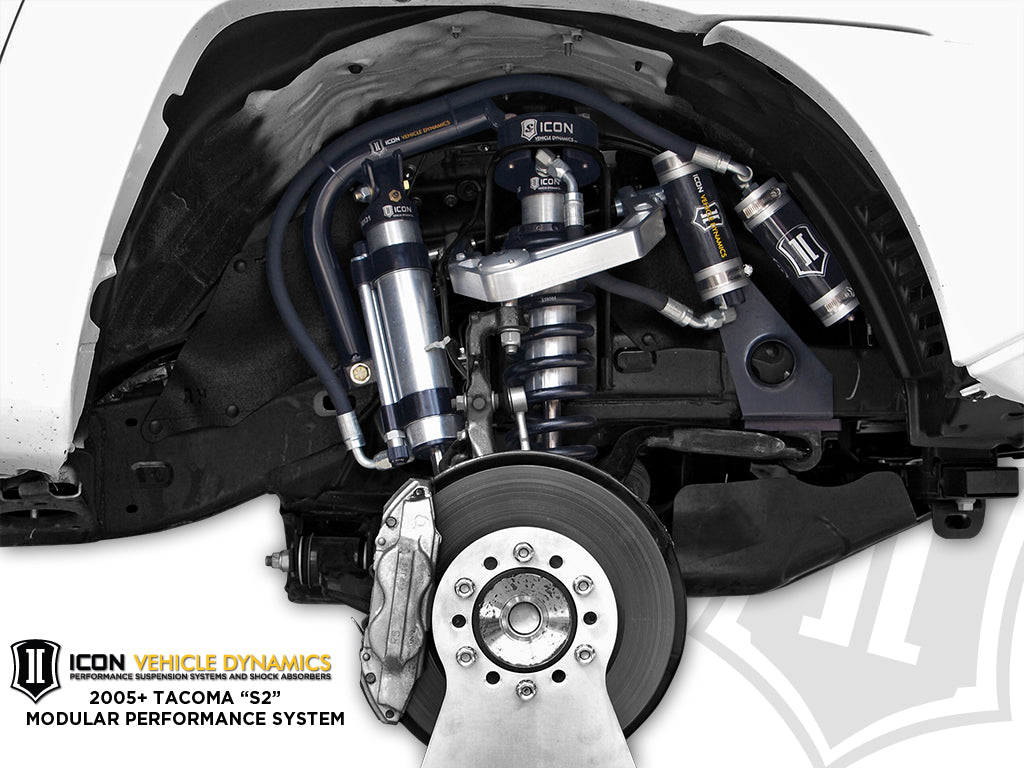 ICON 2007-2014 Toyota FJ Cruiser/2003-2023 Toyota 4Runner/2003-2009 Lexus GX470 0-3.5” Lift 2.5 VS Omega Bypass Remote Reservoir Front Secondary Shocks Pair