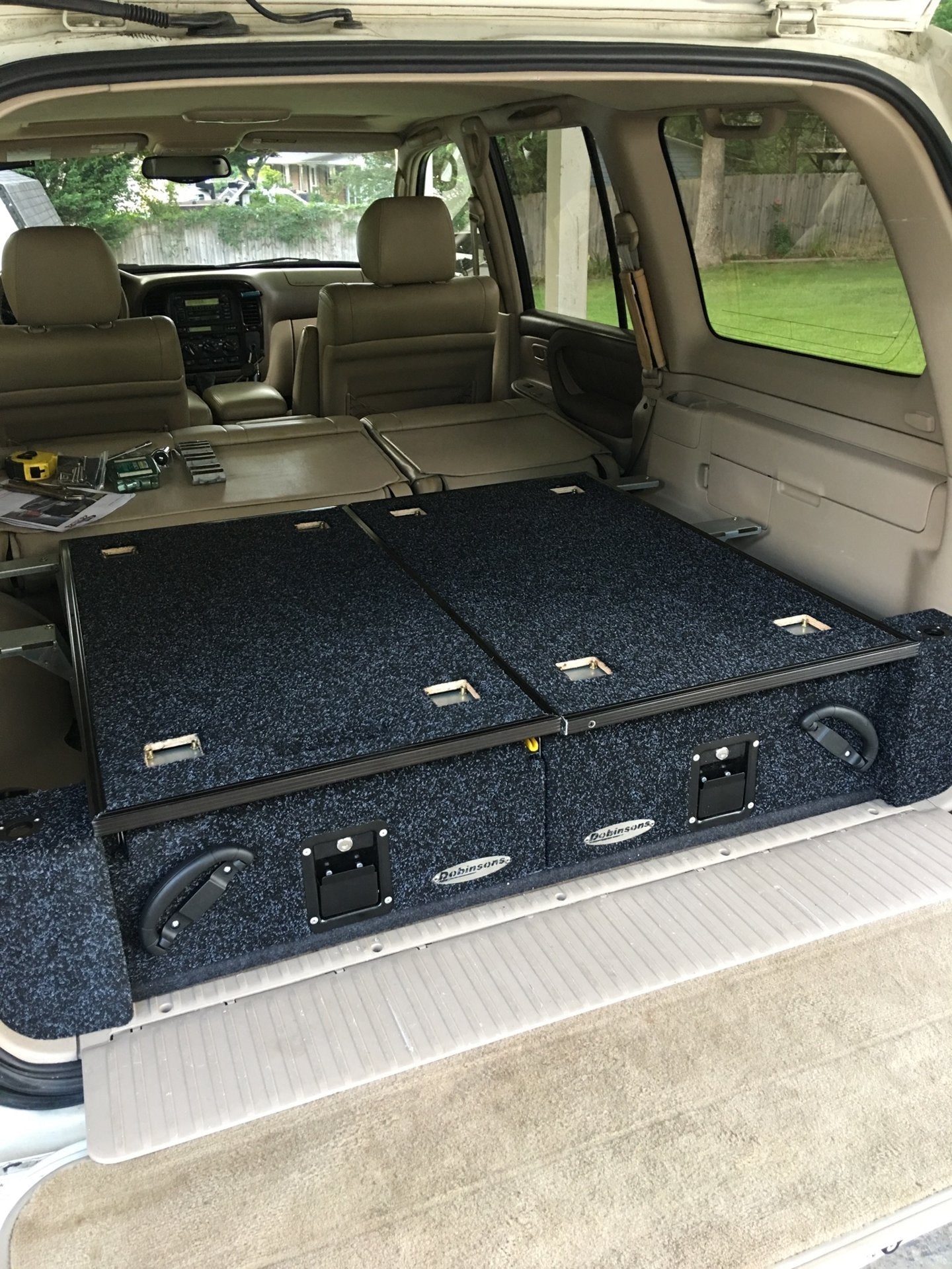 Dobinsons Rear Dual Roller Drawer System for Toyota Land Cruiser 100 Series with rear AC with Fridge Slide (RD80-1000)