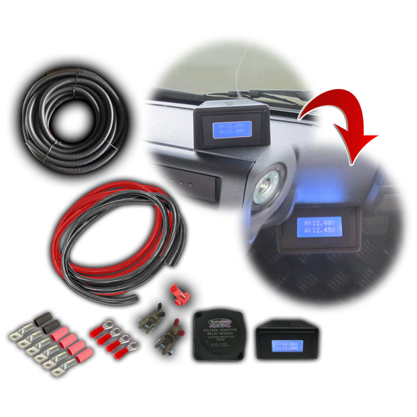 Dobinsons 4x4 140 AMP Dual Battery Wiring Kit with LCD Voltage Monitor and Automatic Solenoid