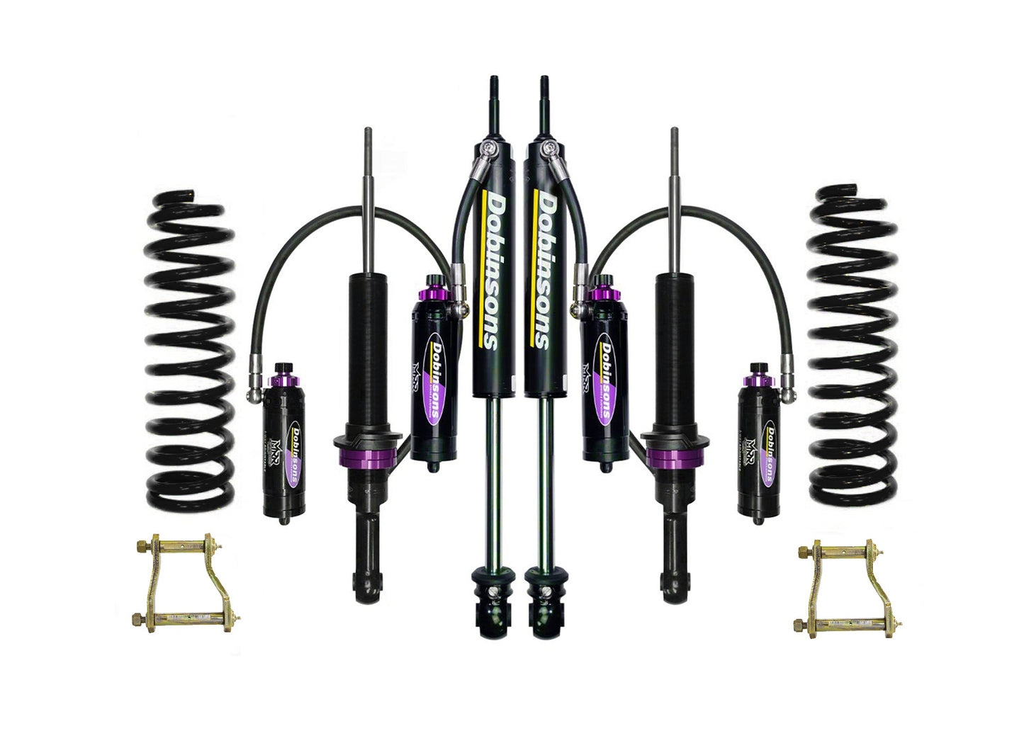 Dobinsons 1.5" to 3.0" MRR 3-Way Adjustable Lift Kit for Toyota Hilux Vigo Extra Cab, Dual Cab KUN26 3.0L TD with Extended Rear Shackles