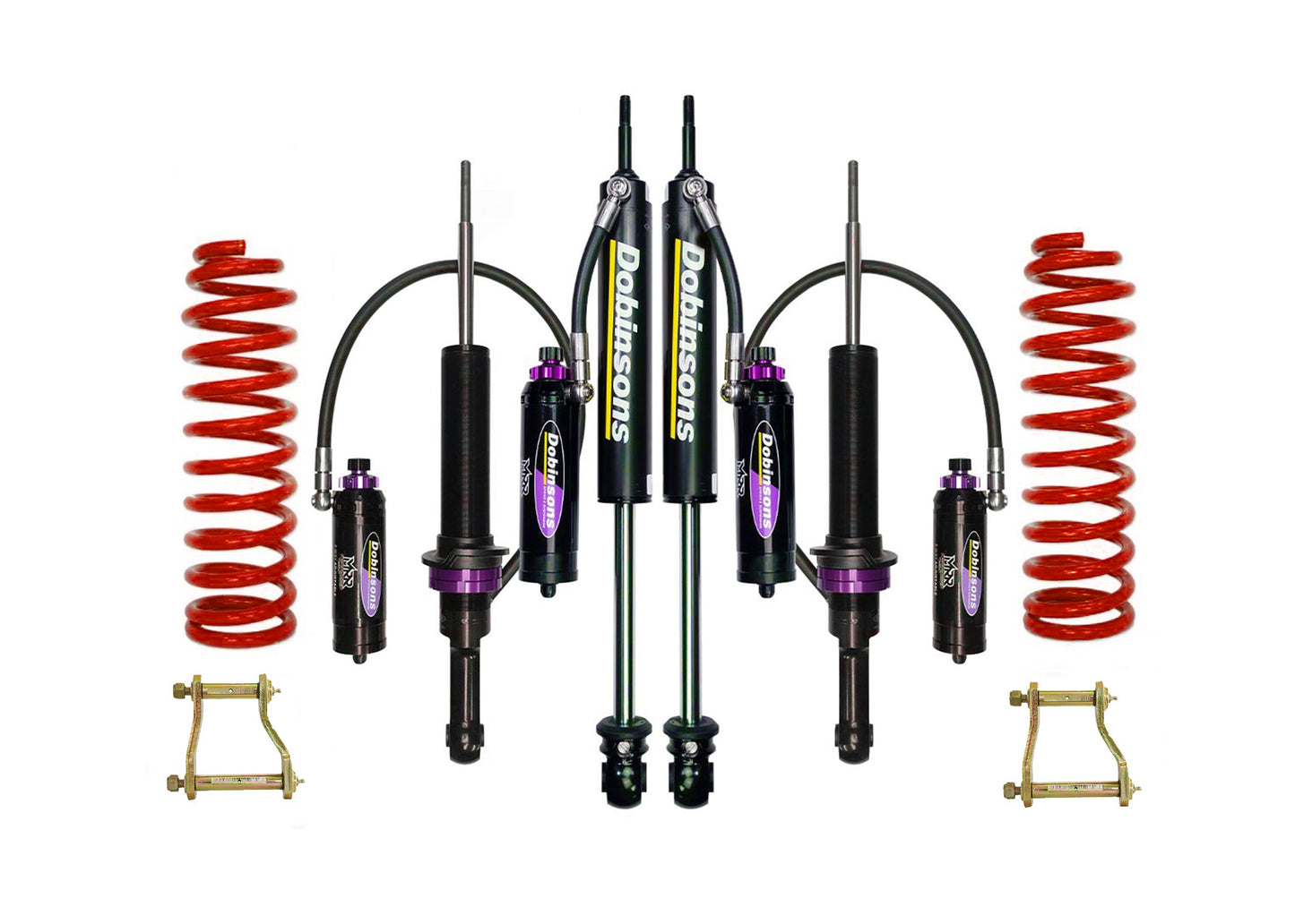 Dobinsons 1.5" to 3.0" MRR 3-Way Adjustable Lift Kit for Toyota Hilux Vigo Extra Cab, Dual Cab KUN26 3.0L TD with Extended Rear Shackles