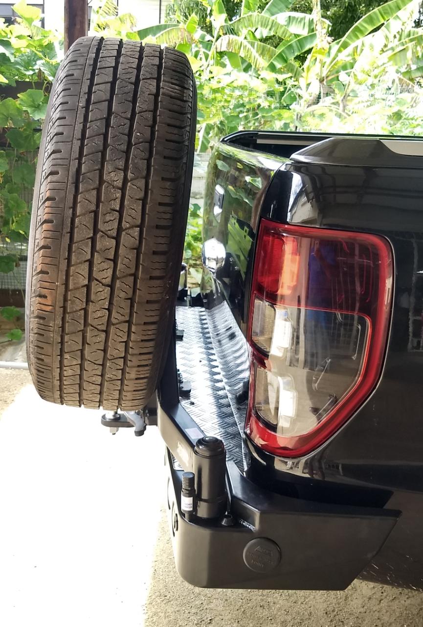 REAR BAR FORD RANGER PXII 2015+ WITH SINGLE WHEEL CARRIER & DUAL JERRY CAN HOLDER
