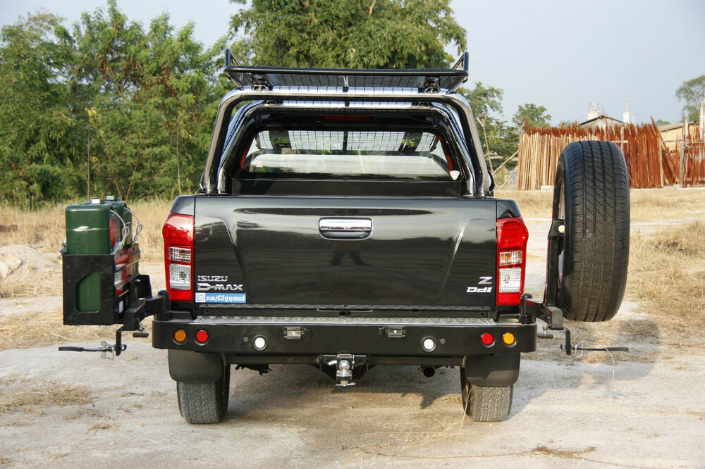 REAR BAR - ISUZU DMAX 2012-19 WITH SINGLE WHEEL CARRIER & DUAL JERRY CAN HOLDER