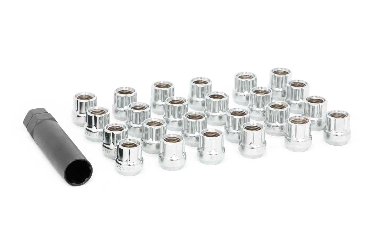 Rough Country Lug Nut Set - 1 2x20 - 24 Qty - Chrome - Open End