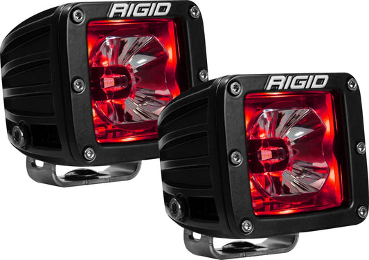 RIGID Radiance Pod With Red Backlight Surface Mount Black Housing Pair