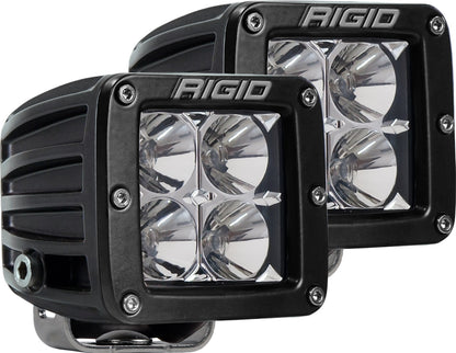 RIGID D-Series PRO LED Light Flood Optic Amber Surface Mount Pair