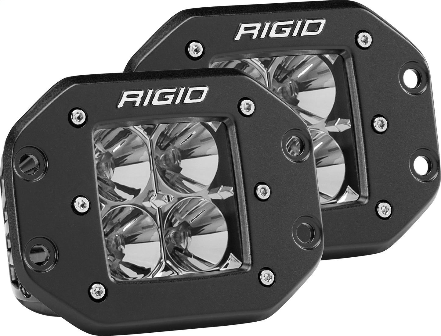 RIGID D-Series PRO LED Light Flood Optic Flush Mount Pair