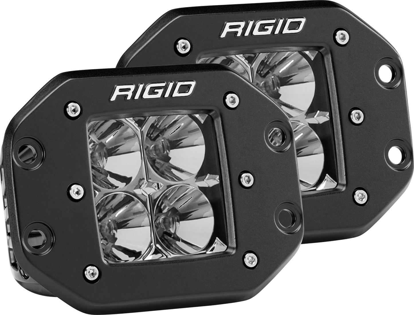 RIGID D-Series PRO LED Light Flood Optic Flush Mount Pair