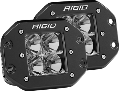 RIGID D-Series PRO LED Light Flood Optic Flush Mount Pair