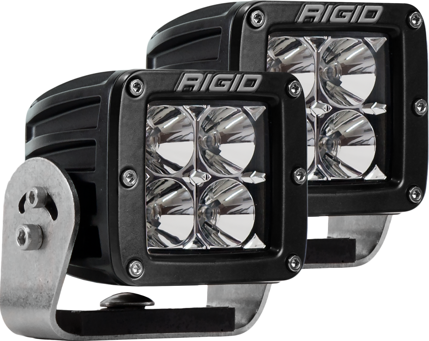 RIGID D-Series PRO LED Light Flood Optic Heavy Duty Black Housing Pair