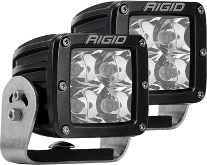 RIGID D-Series PRO LED Light Spot Optic Heavy Duty Black Housing Pair