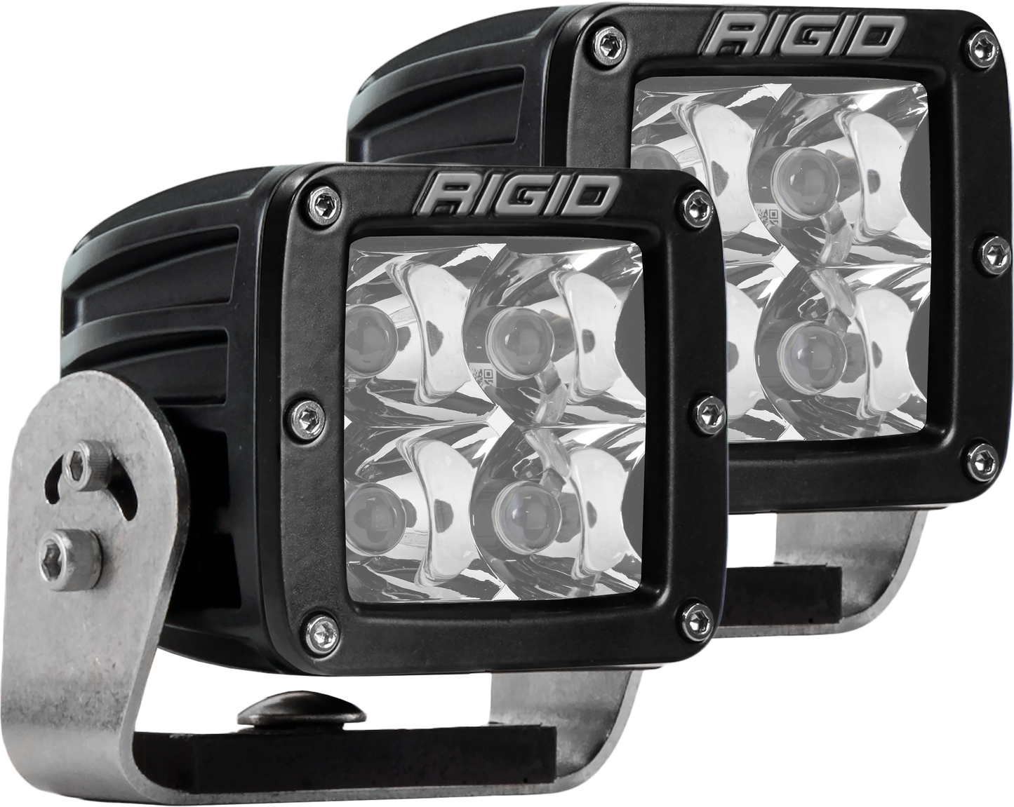 RIGID D-Series PRO LED Light Spot Optic Heavy Duty Black Housing Pair