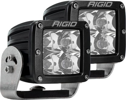 RIGID D-Series PRO LED Light Spot Optic Heavy Duty Black Housing Pair