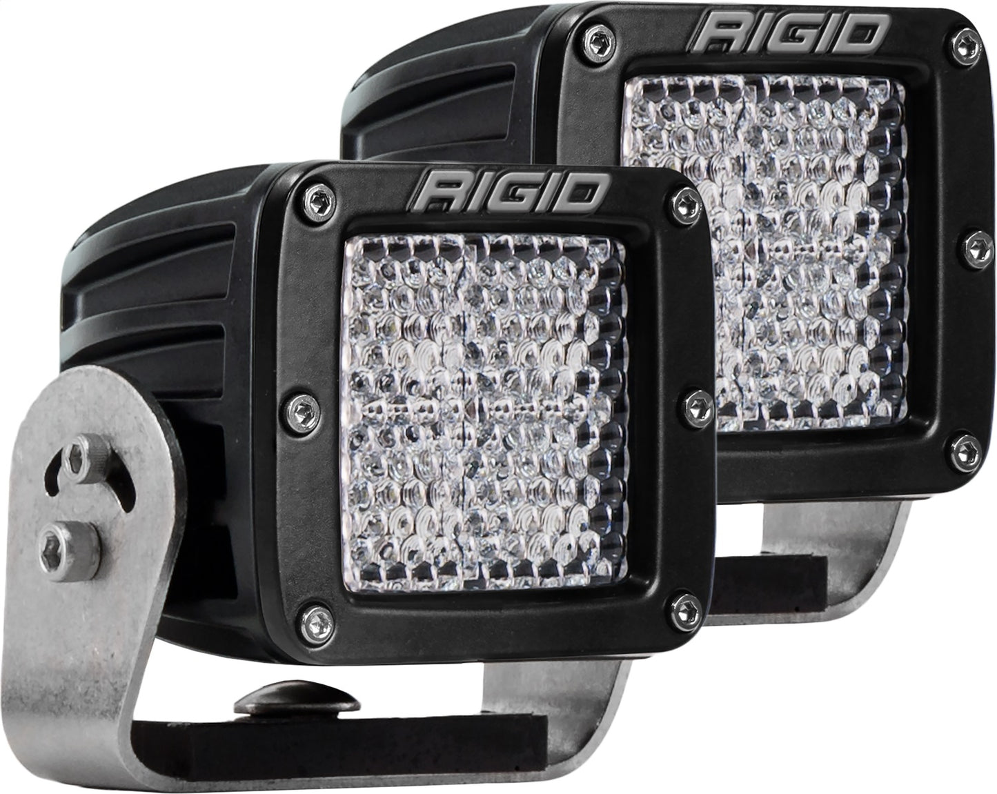 RIGID D-Series PRO LED Light Diffused Lens Heavy Duty Black Housing Pair