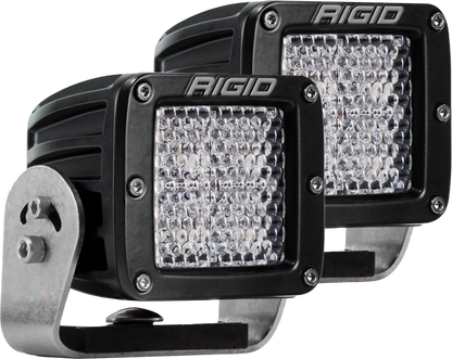 RIGID D-Series PRO LED Light Diffused Lens Heavy Duty Black Housing Pair