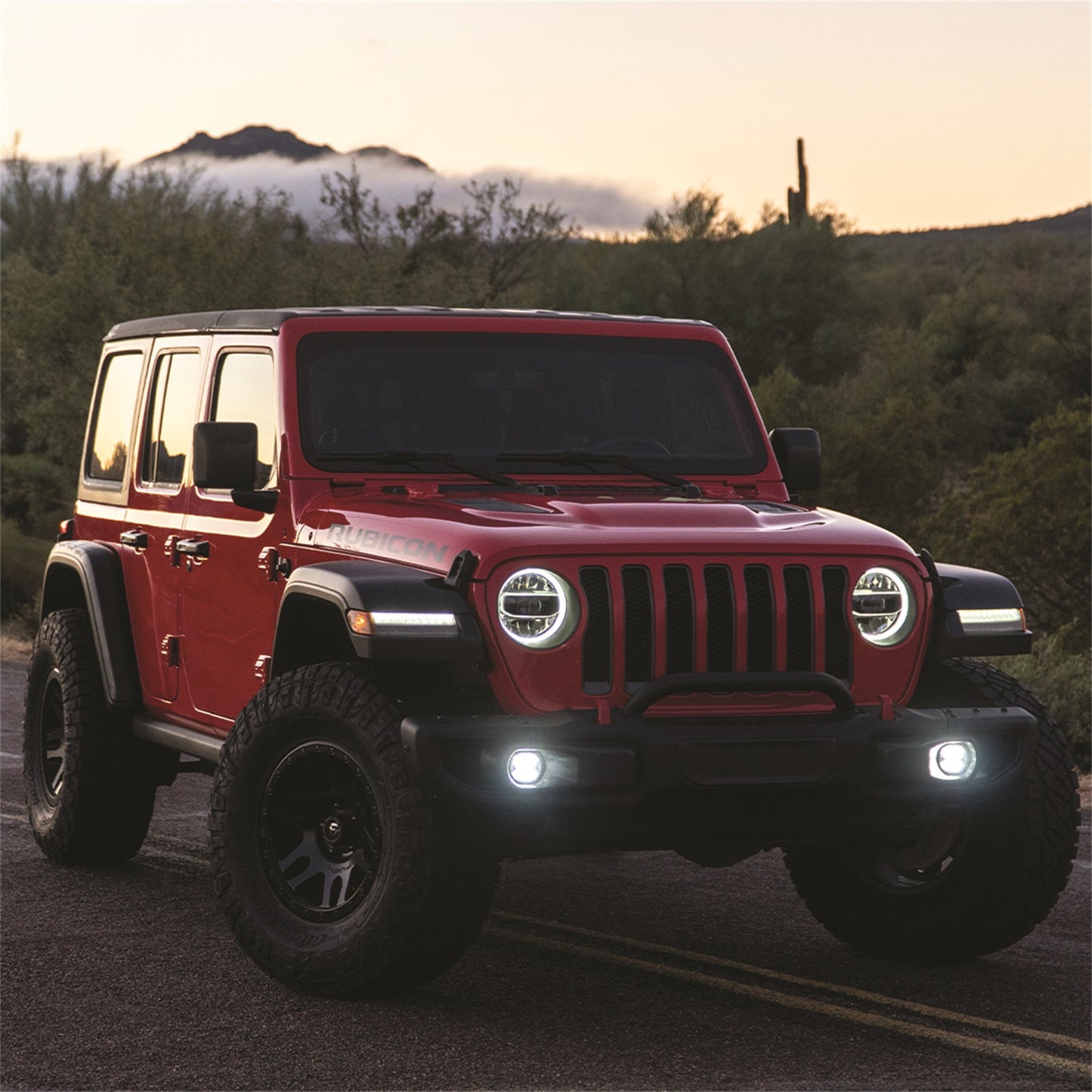 RIGID 2018-2021 Jeep Rubicon/Gladiator Fog Mounts Includes 1 Pair 360-Series SAE 4 Inch White