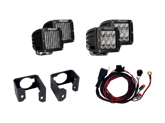 Rigid Industries-2017-2018 FORD SUPER DUTY DUAL FOG LIGHT KIT INCLUDES MOUNTS And 4 D-SERIES