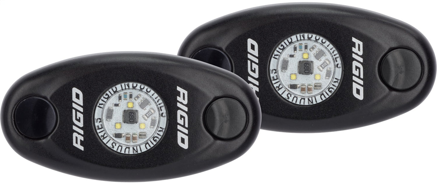 RIGID A-Series LED Light Low Power Amber Black Housing Pair