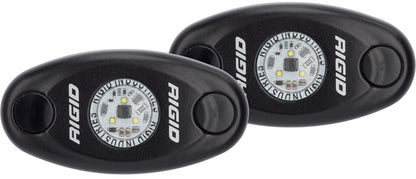 RIGID A-Series LED Light Low Power Amber Black Housing Pair