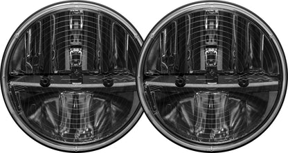 RIGID 7 Inch Round Heated Headlight Kit With H13 To H4 Adaptor Pair