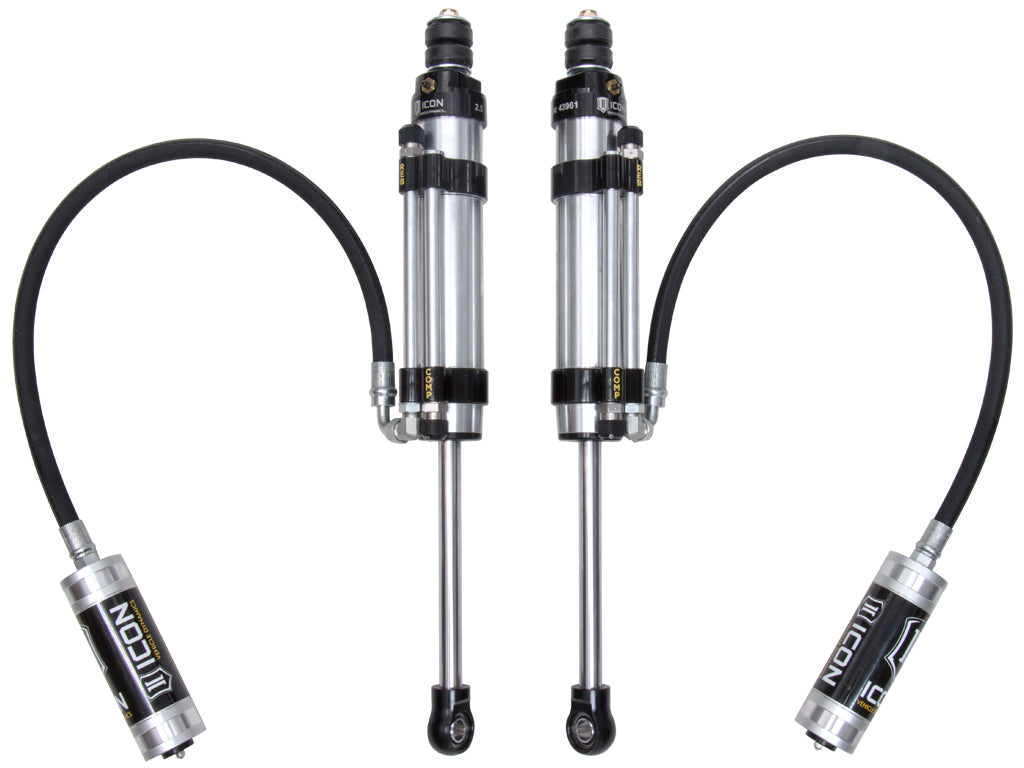 ICON 2007-2014 Toyota FJ Cruiser/2003-2023 Toyota 4Runner/2003-2023 Lexus GX 1-3” Lift Rear 2.5 VS Omega Bypass Remote Reservoir Shocks Pair