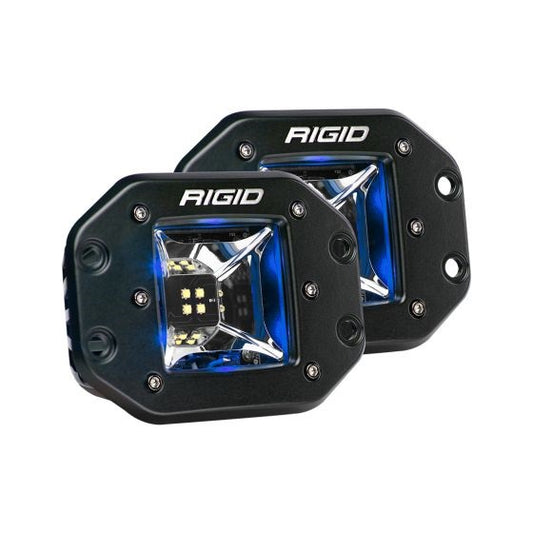 RIGID Radiance Scene Light W/Blue Backlight Flush Mount Black Housing Pair