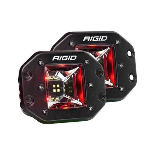 RIGID Radiance Scene Light W/Red Backlight Flush Mount Black Housing Pair