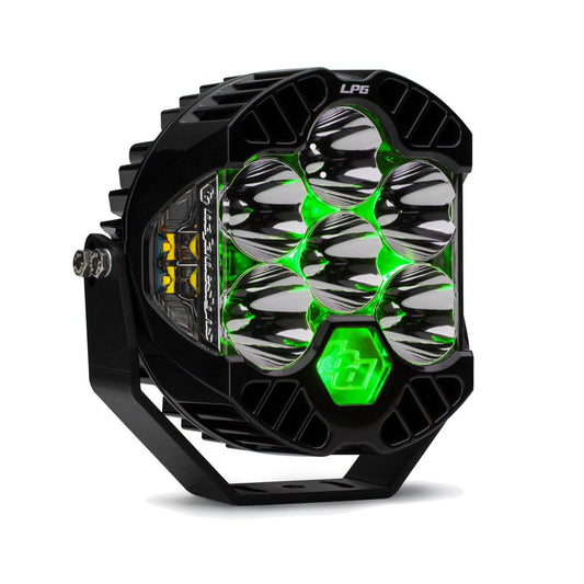 LP6 Pro LED Auxiliary Light Pod - Light Pattern: Driving/Combo; Color: Clear; Backlight: Green