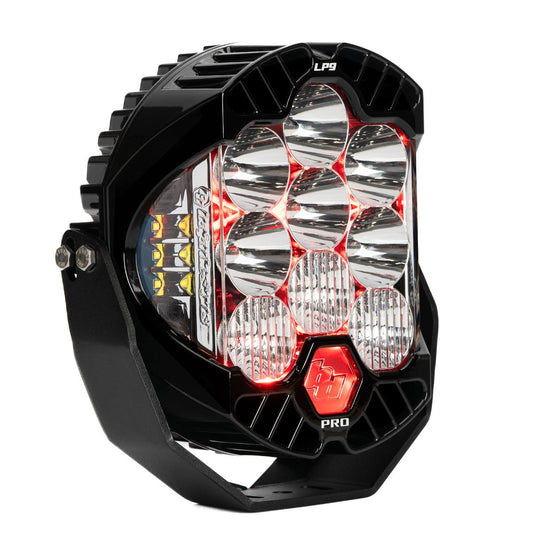 LP9 Pro LED Auxiliary Light Pod - Light Pattern: Driving/Combo; Color: Clear; Backlight: Red