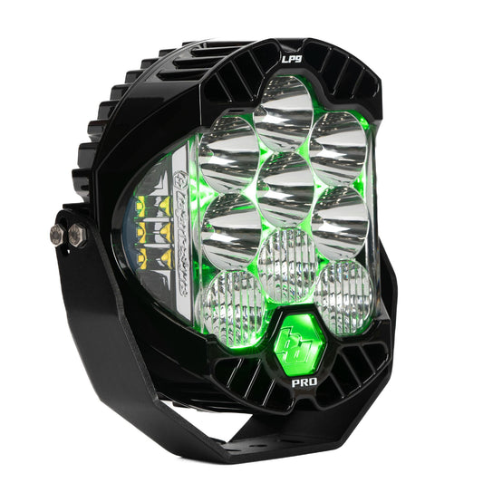 LP9 Pro LED Auxiliary Light Pod - Light Pattern: Driving/Combo; Color: Clear; Backlight: Green