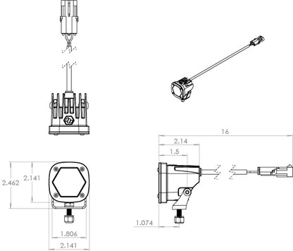 Baja Designs - 380001WT - S1 White LED Auxiliary Light Pod