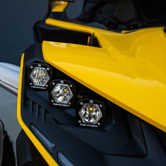Can-Am Maverick R Triple S1 "Unlimited" Headlight Kit - Light Pattern: Multi-Pattern Laser Spot; Color: Clear