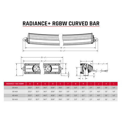 Radiance+ Curved 20 Inch RGBW Light Bar