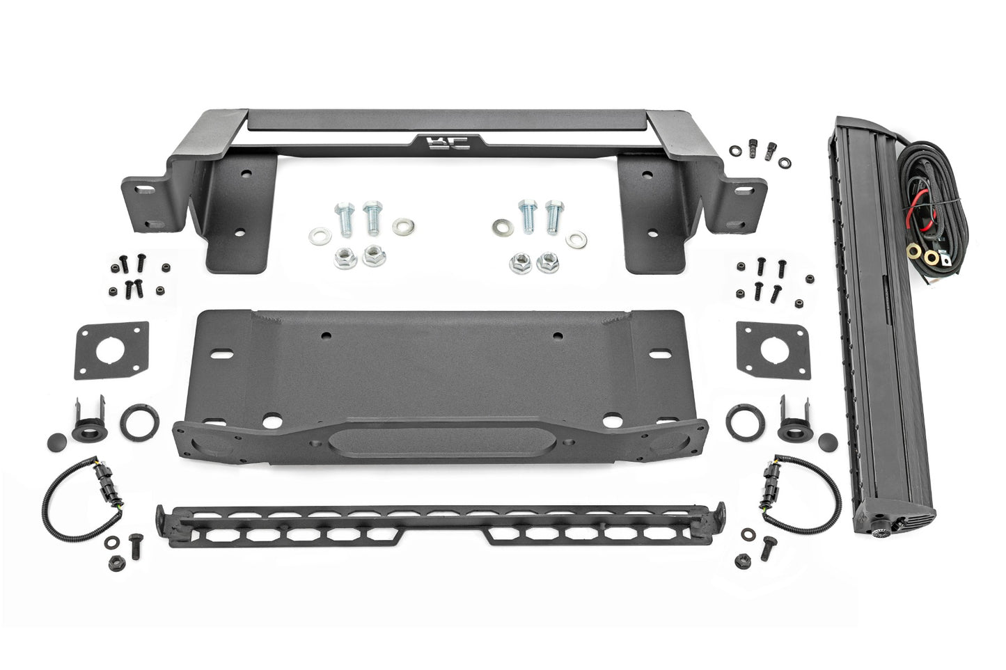 High Winch Mount - All Models - 20 Inch Black Single Row LED - DRL - Ford Bronco (21-23)