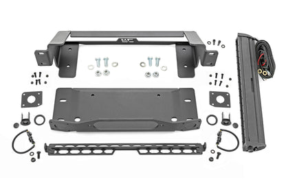 High Winch Mount - All Models - 20 Inch Black Single Row LED - DRL - Ford Bronco (21-23)