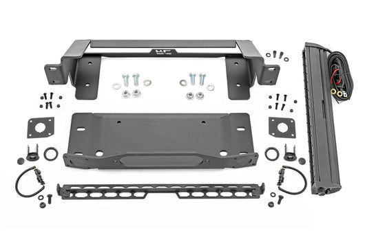 High Winch Mount - All Models - 20 Inch Black Single Row LED - DRL - Ford Bronco (21-23)