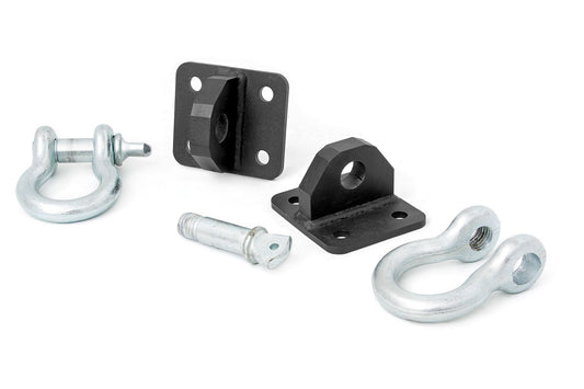 Rough Country D Ring Shackles And Mounts - TJ Stubby - XJ Winch - Jeep Cherokee XJ (84-01) Wrangler TJ (97-06)