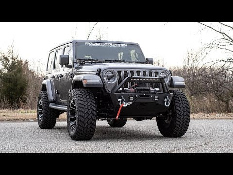 Rough Country Front Bumper - Stubby - Trail - Jeep Gladiator JT Wrangler 4xe Wrangler JK Wrangler JL