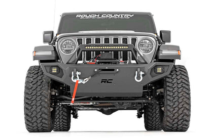 Rough Country Front Winch Bumper - Jeep Gladiator JT Wrangler 4xe Wrangler JK Wrangler JL