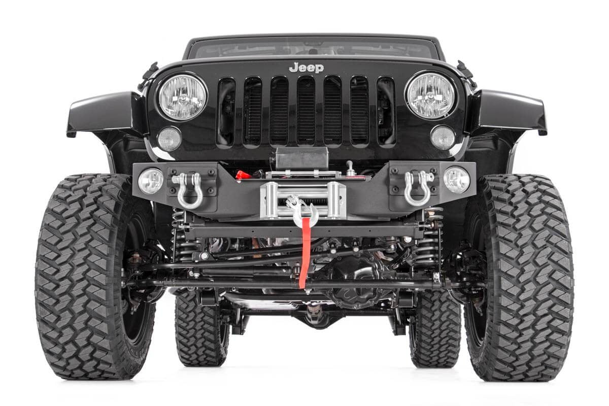 Rough Country Front Hybrid Stubby Bumper - Fog Mounts - Jeep Wrangler JK (07-18)