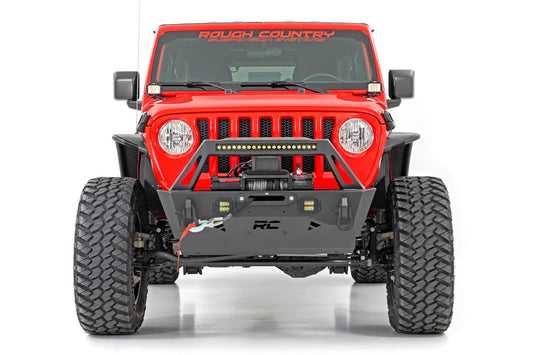 Rough Country Front Bumper - Stubby - Trail - Jeep Gladiator JT Wrangler 4xe Wrangler JK Wrangler JL