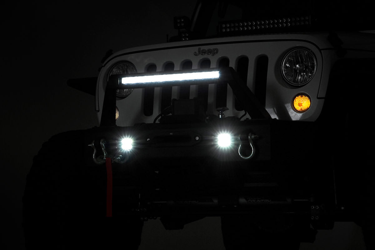 FR Bumper - Stubby - Hoop - BLK LED - Jeep Gladiator JT Wrangler JK & JL