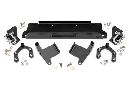 Rough Country Winch Mount Plate - Factory Bmpr - D-Rings - Jeep Wrangler JK (07-18)