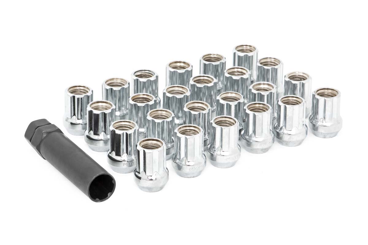 Rough Country M12 X 1.5 Lug Nut Set Of 24 -Chrome - Open End - Ford Bronco 4WD (2021-2023)