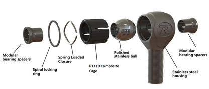 Polished R-Joint 3/4-16 LH X 5/8 Bolt